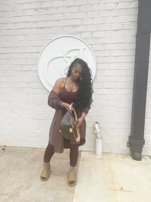 Slay Essentials Jumpsuit Set ( Chocolate)