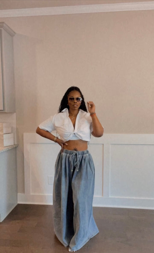 Twisted Poplin Top