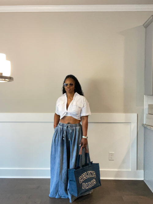Denim Palazzo Pants