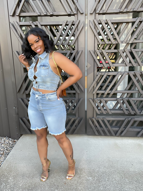 Denim Backless Top
