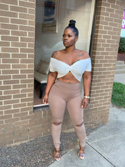 Slit knee leggings