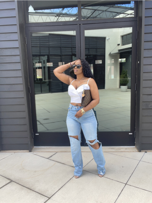 Linen Button Bustier