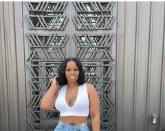 VNeck Sleeveless Crop Top