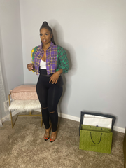 Multi-Plaid Purple Haze Crop