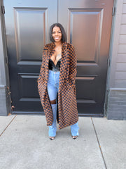 Damier Faux Coat