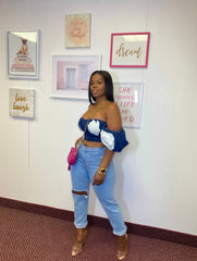 Denim corset