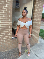 Slit knee leggings