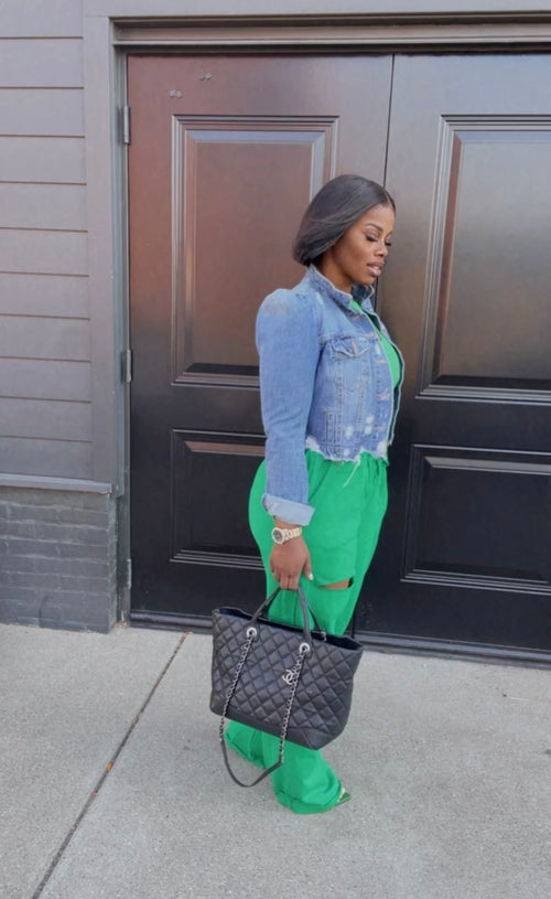 Denim Peplum Jacket